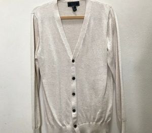 Women's 21 Men, Beige Cardigan Lo g Sleeve Size L